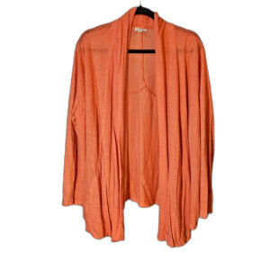 J. Jill Women’s 2X Coral Lightweight Open Front Cardigan Draped Wrap Sweater